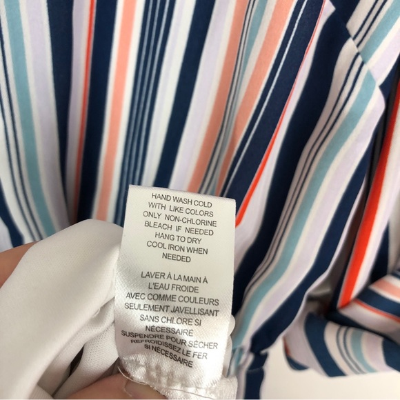 DR2 Long Sleeve Button Down Vertical Striped Dress - Picture 10 of 11